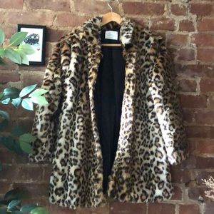 Zara Plush Leopard Cheetah Print Coat